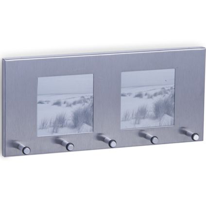 Zeller Sleutelrek - zilver - 5 sleutels - 2 foto vensters - 29 cm