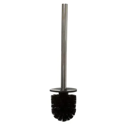 Toiletborstel/WC-borstel in houder - zwart - 36 x 9 cm - bamboe 2