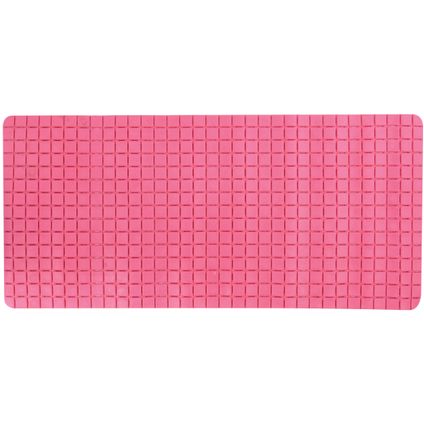MSV Douche/bad anti-slip mat badkamer rubber - fuchsia roze - 76x36 cm