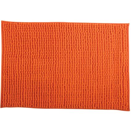 MSV Badkamerkleed/badmat voor op de vloer - oranje - 60 x 90 cm