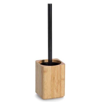 Zeller Toiletborstel houder - bamboe hout - 35 x 9 cm