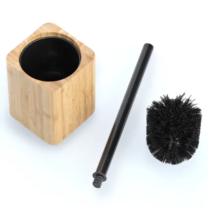 Zeller Toiletborstel houder - bamboe hout - 35 x 9 cm 2