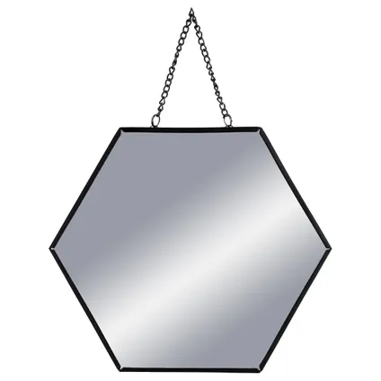 Atmosphera Wandspiegel set - 3 st - hexagon - zwart - metaal 2