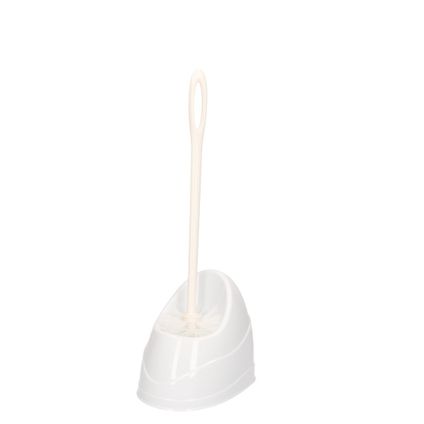 Forte Plastics Toiletborstel - wit - met houder - kunststof - 45 cm