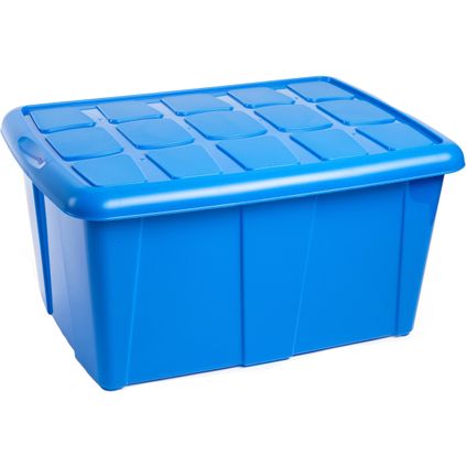 Plasticforte Opbergbox met deksel - Blauw - 60L - kunststof