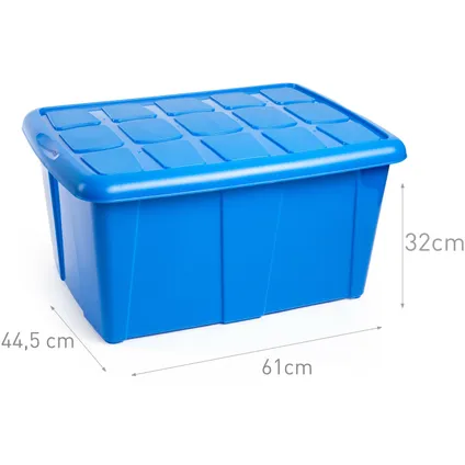 Plasticforte Opbergbox met deksel - Blauw - 60L - kunststof 2