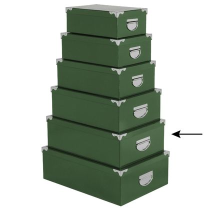 5Five Opbergdoos/box - groen - L44 x B31 x H15 cm - Karton