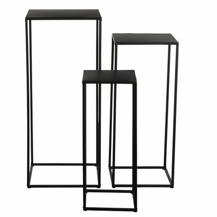 Table d'appoint Mica Decorations Quinty - 30x30x70 cm - Noir - Set de 3