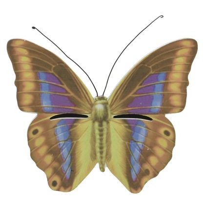 Decoris Insectenhotel - vlinderhuis - bruin/ geel - 20 cm
