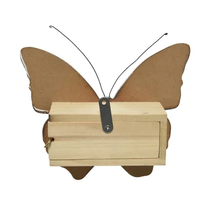 Decoris Insectenhotel - vlinderhuis - bruin/ geel - 20 cm 2