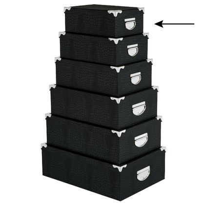 5Five Opbergdoos/box - zwart - L28 x B19.5 x H11 cm - Stevig karton