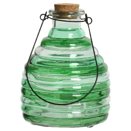 Decoris Wespenvanger - met hengels - groen - glas - D13 x H17 cm