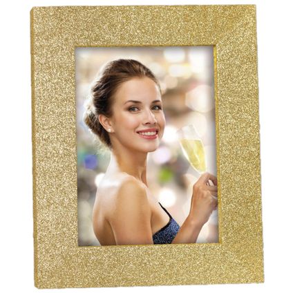 Zep Fotolijst - hout - goudkleurig - glitters - 18 x 23 cm