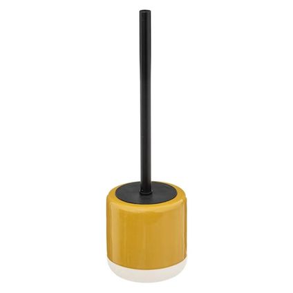 5five Toiletborstel - met houder - rond - oker geel dolomiet - 37 cm