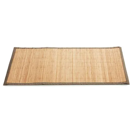 Giftdecor Badkamermat - anti-slip - bamboe - 50 x 80 cm - grijze rand