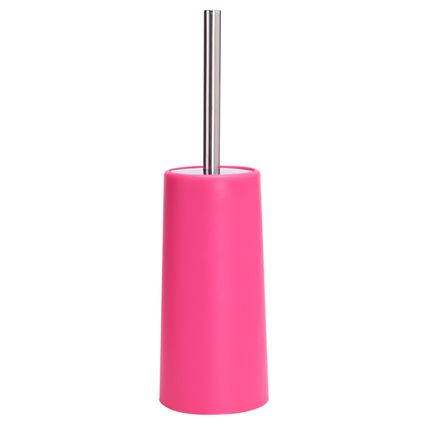 MSV Toiletborstel houder/WC-borstel - fuchsia roze - kunststof - 35 cm