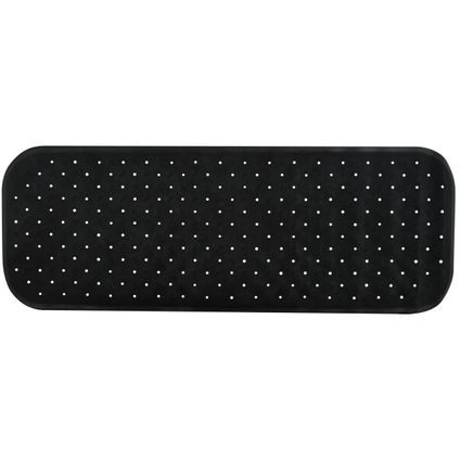 MSV Douche/bad anti-slip mat badkamer - rubber - zwart - 36 x 97 cm