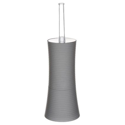 5five Toiletborstel met houder - rond - grijs kunststof - 38 cm