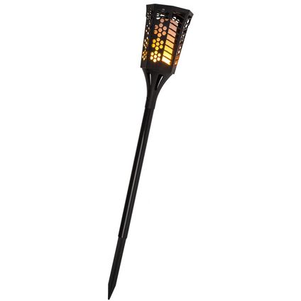 Tuinfakkel - solar - LED - zwart - 77 cm