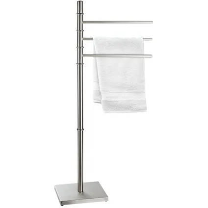 MSV Handdoeken rek badkamer - zilver chroom metaal - 22 x 89 cm 2