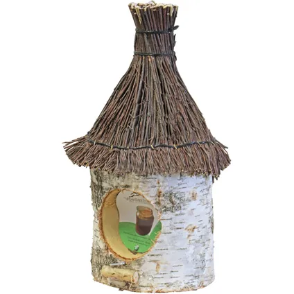 Boon Vogelhuisje/voederhuisje - berkenhout - met rieten dak - 36 cm 2