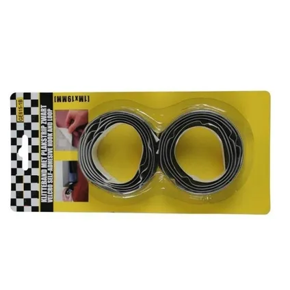Klittenband - zelfklevend - zwart - 100 cm 2