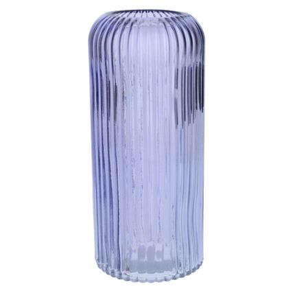 Bellatio Design Vaas - lavendel - transparant glas - D9 x H20 cm