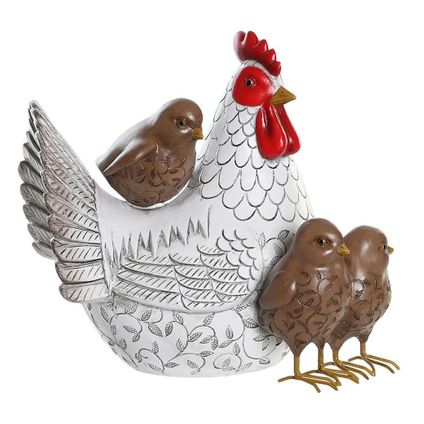 Items Home decoratie dieren/vogel beeldje - Kip met kuikens - 25 x 22 cm