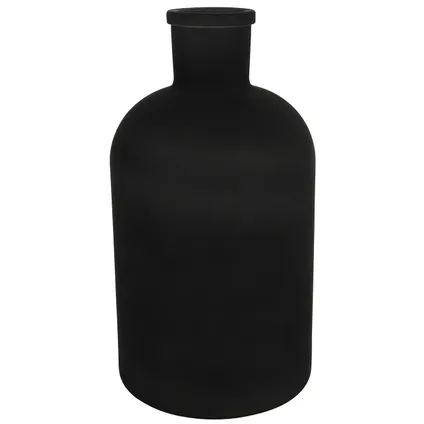 Countryfield Vaas - mat zwart - glas - apotheker fles - D14 x H27 cm