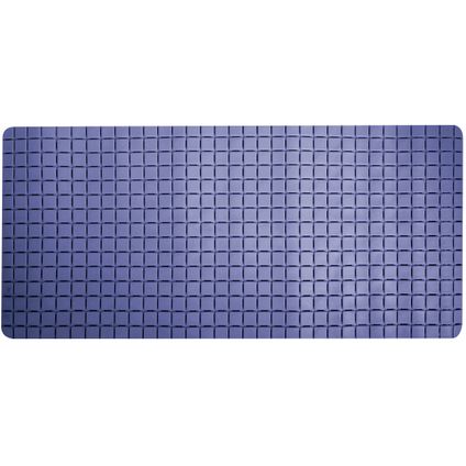 MSV Douche/bad anti-slip mat badkamer - rubber - blauw - 76 x 36cm