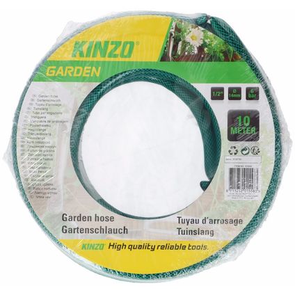 Kinzo Tuinslang - 10 meter - 14 mm - groen / zwart - tot 6 bar