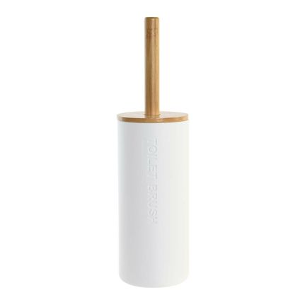 Items Toiletborstel houder - Bamboe - naturel/wit - 36 x 9 cm
