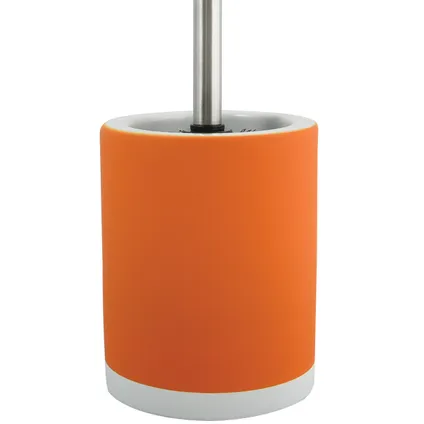 MSV Toilet/wc-borstel houder - keramiek/metaal - oranje - 38 cm 2
