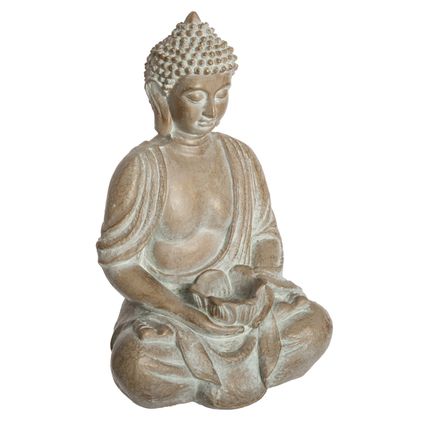 Atmosphera Boeddha beeld - binnen/buiten - stone - 39 cm - goud