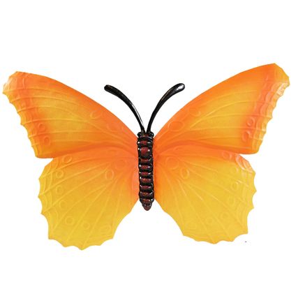Anna's Collection Tuindecoratie - vlinder - oranje - metaal - 40 cm