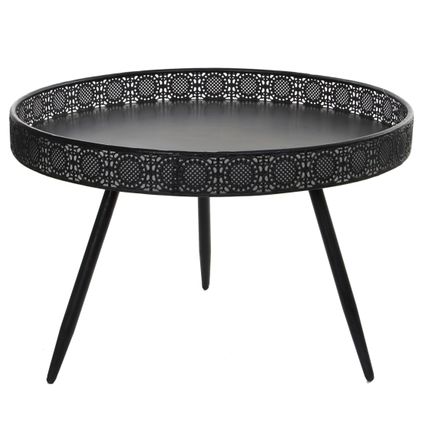 Mica Decorations ronde tafel zwart maat in cm: 45,5 x 70 - Zwart