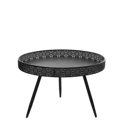Mica Decorations ronde tafel zwart maat in cm: 45,5 x 70 - Zwart