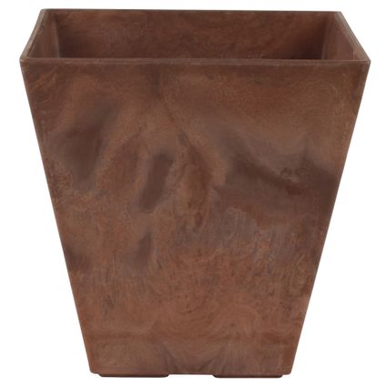 Steege Plantenbak - vierkant - gerecycled kunststof - bruin - 15 cm