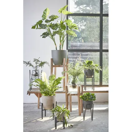 Mica Decorations bloempot plantenstandaard/verhoger - zwart - H16 x B16 2