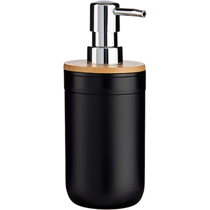 Berilo Zeeppompje zeepdispenser - kunststof - zwart - 350 ml