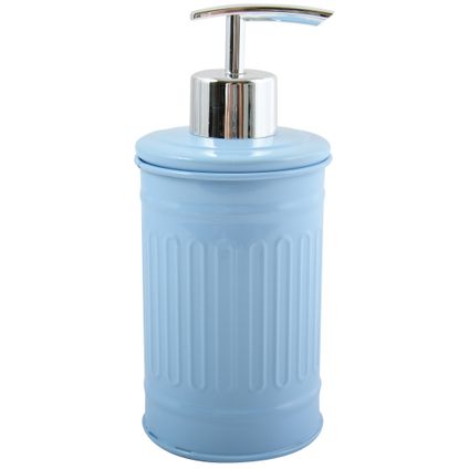 MSV Zeeppompje/dispenser - Industrial - metaal - pastel blauw - 17 cm