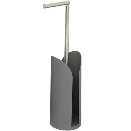 5five Toiletrolhouder - reservoir - grijs - flexibele stang - 59 cm