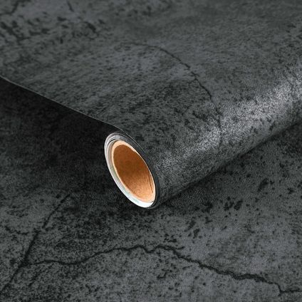 Zelfklevend behang - PVC - Betonlook - Cemento Nero - 60cmx10