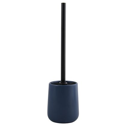 MSV Toiletborstel in houder/wc-borstel Malmo - keramiek - blauw/zwart
