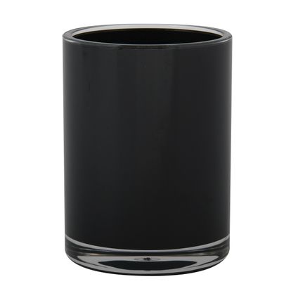 MSV Badkamer beker Aveiro - PS kunststof - zwart - 7 x 9 cm