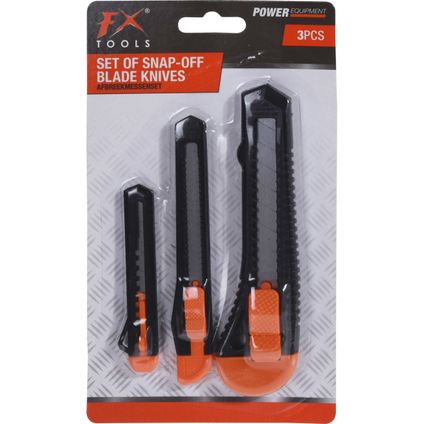 FX Tools Afbreekmessen set - 3-delig - zwart-oranje