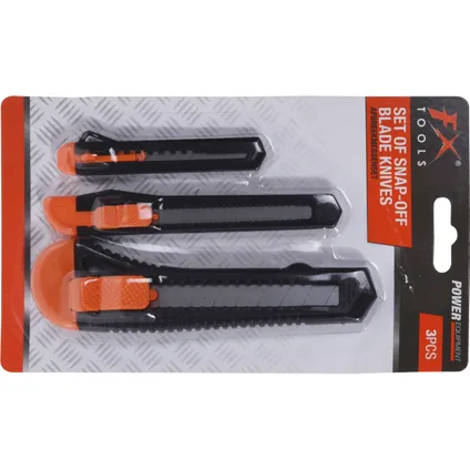 FX Tools Afbreekmessen set - 3-delig - zwart-oranje 2