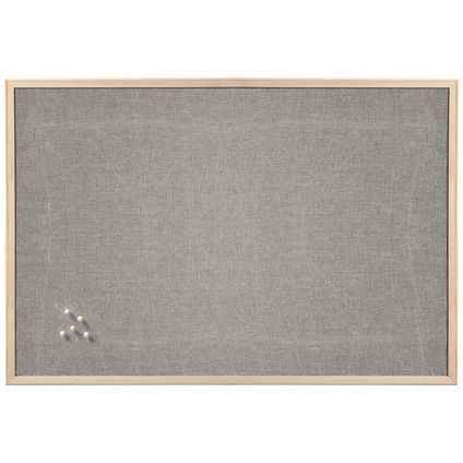 Zeller prikbord/memobord - grijs - 60 x 80 cm - textiel - groot