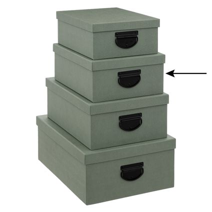5Five Opbergdoos/box - groen - L30 x B24 x H12 cm - Stevig karton