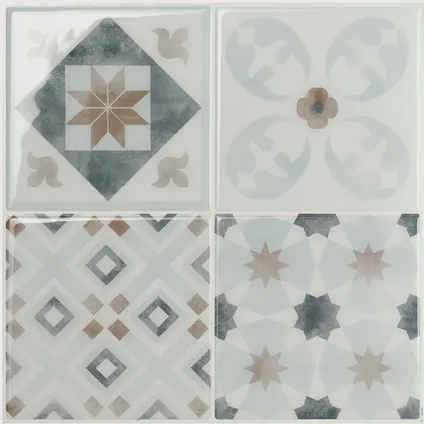 Zelfklevende spatwanden x4, 22.86x22.86cm - Smart Tiles Vintage Parma